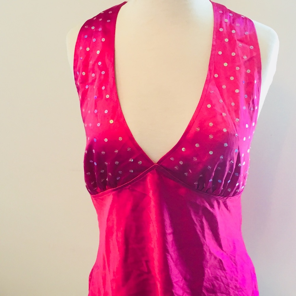 Moda International Satin Summer Halter Top Size M